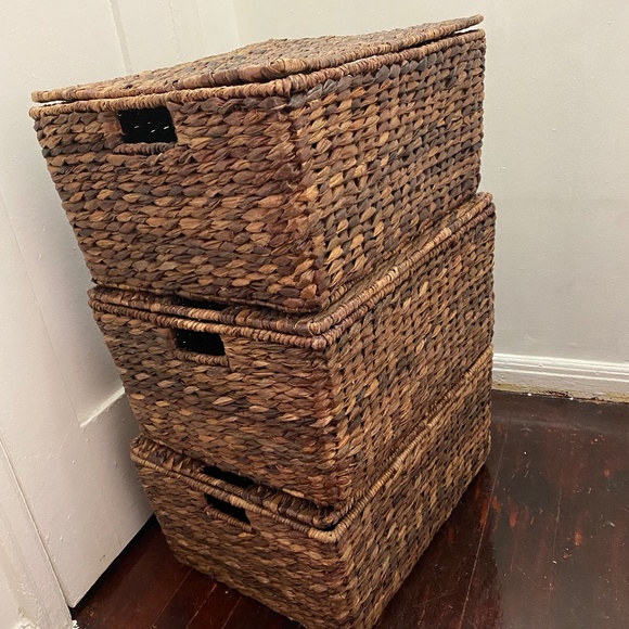 Havana Handwoven Seagrass Lidded Baskets - Picture 2 of 3